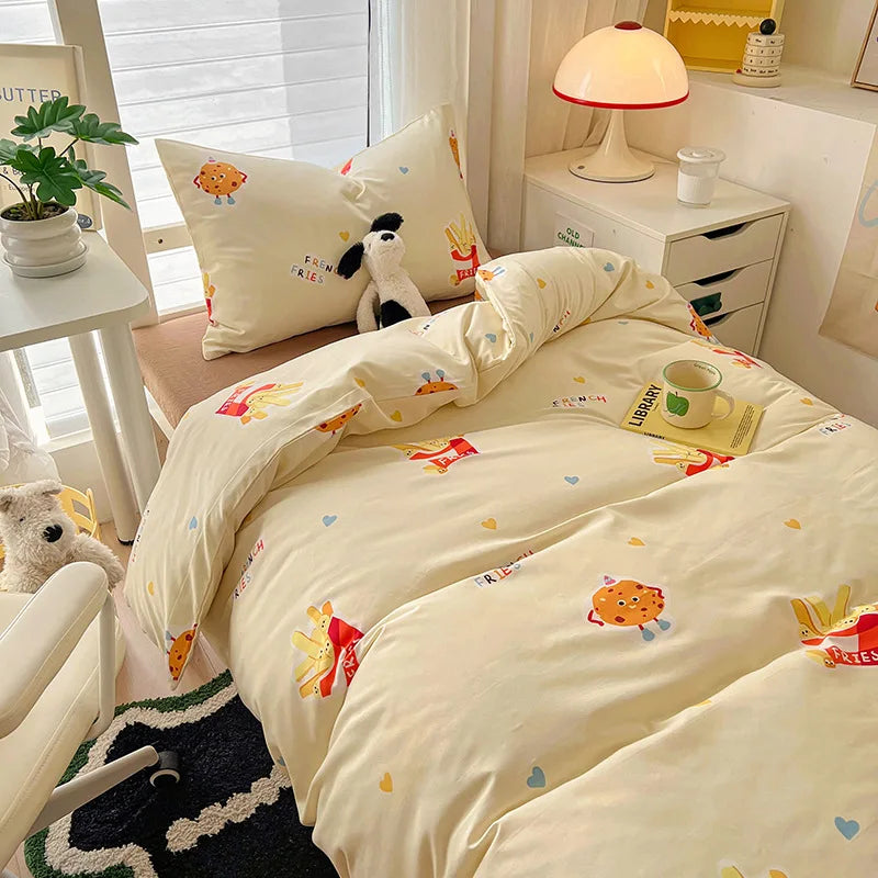 Afralia™ Cartoon Style Cotton Printed Bedding Sets in Single/Double Size