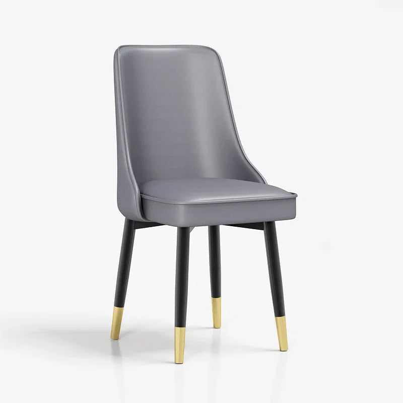 Afralia™ Nordic Living Leather-Seated Chair with Supportive Backrest for Kitchen and Reception