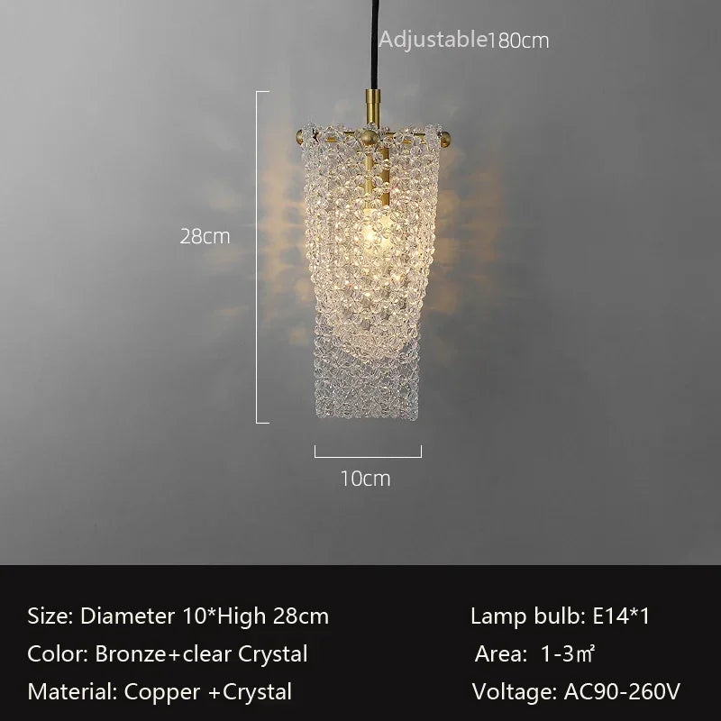 Afralia™ Crystal Tassel Pendant Lamp - Luxury Bedroom and Restaurant Table Light