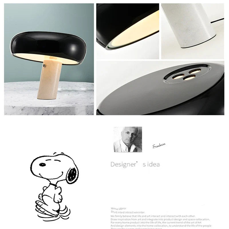 Afralia™ Snoopy Mushroom LED Table Lamp Modern Minimalist Children's Study Decor