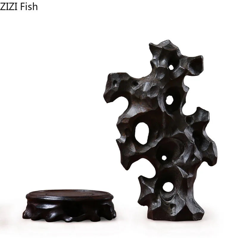 Afralia™ Taihu Stone Rockery Sculpture Desk Ornament Modern Home Decor