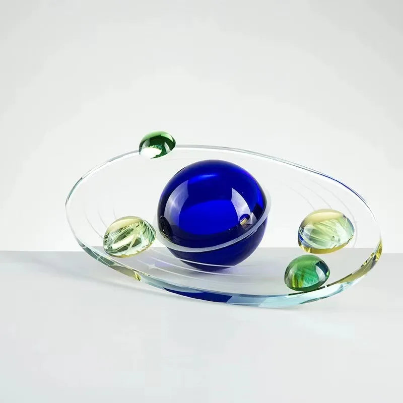 Afralia™ Crystal Planet Star Geometric Glass Ball Decor for Home Themeoffsetof