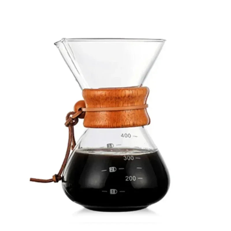 Afralia™ Glass Coffee Kettle with Steel Filter Drip Brewer for Barista Pour Over