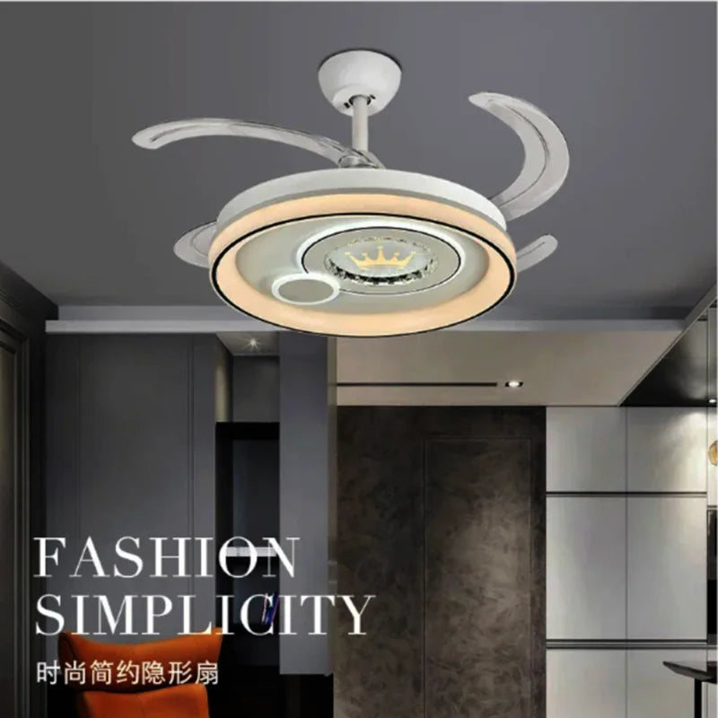 Afralia™ Dimmable Smart Home LED Ceiling Fan Light with Remote Control