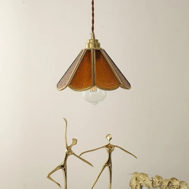 Afralia™ Blue Glass LED Pendant Light - Modern Nordic Style for Bedroom, Living Room