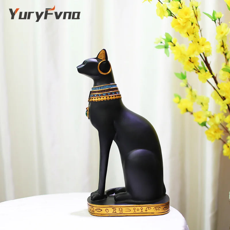 Afralia™ Bastet Cat Goddess Statue Figurine for Home Office Decoration Gift