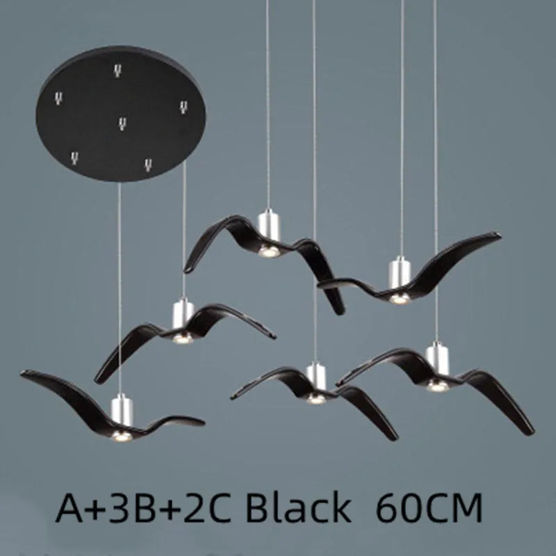 Afralia™ Seagull Nordic Bird Resin Pendant Light for Living Room, Dining, Bedroom
