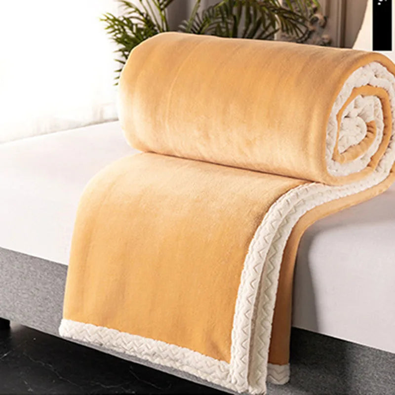 Afralia™ Double-Layer Velvet Sofa Blanket: Luxuriously Warm & Skin-Friendly