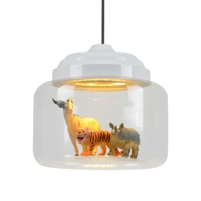 Afralia™ Nordic Cartoon LED Pendant Lights: Cute Animal Design for Kids Room, Bedroom Decor