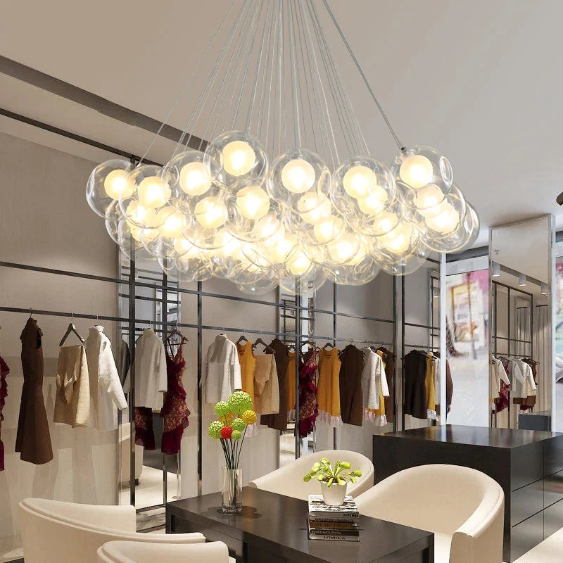 Afralia™ Glass Ball LED Chandelier: Modern Nordic Style Lighting for Home Decoration