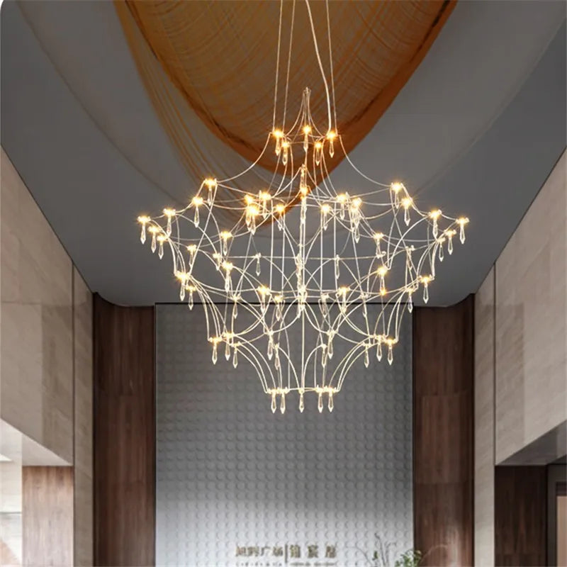 Afralia™ Golden Lustre Crystal Chandelier for Living Dining Bedroom LED Lights