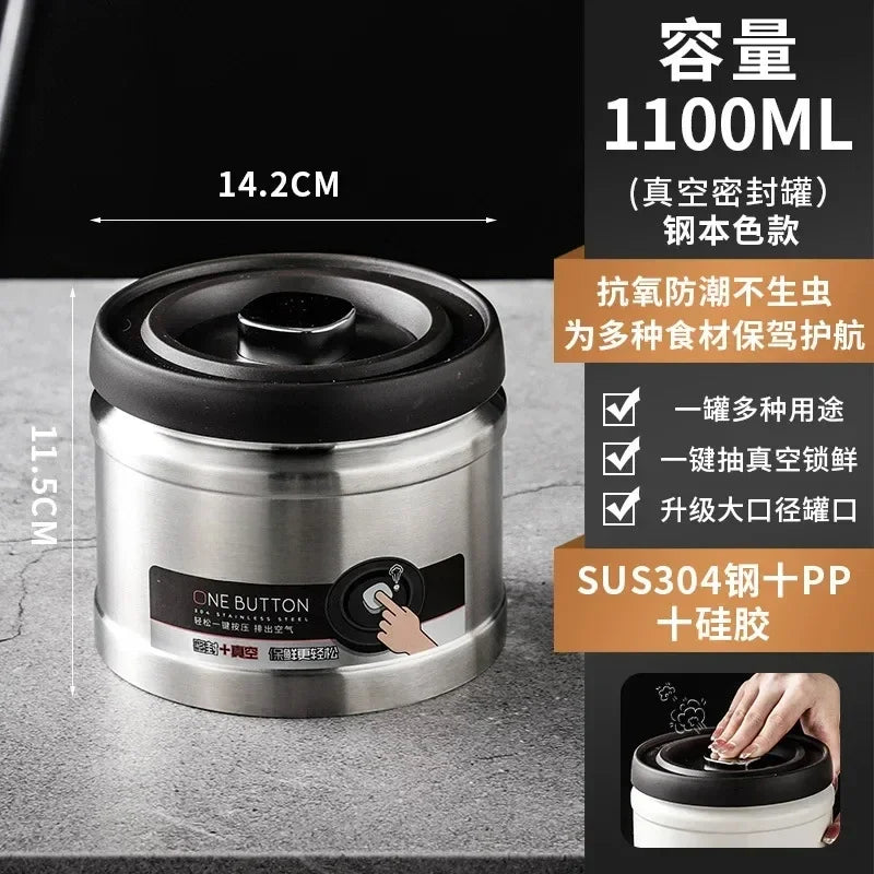 Afralia™ Stainless Steel Airtight Coffee Beans Storage Jar