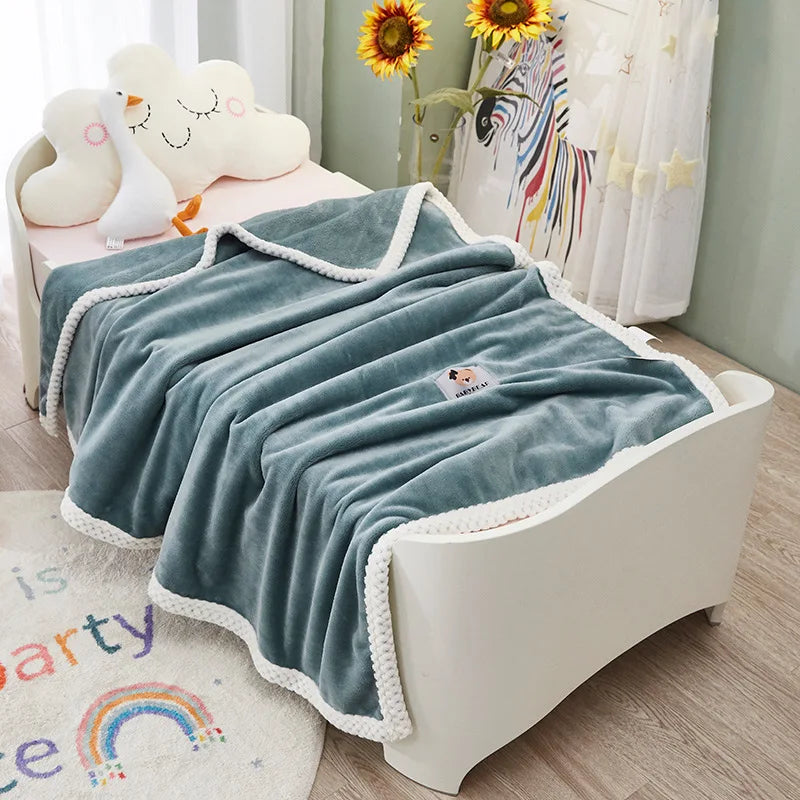 Afralia™ Kids Flannel Nap Blanket - Lightweight & Cozy Single Bed Cover