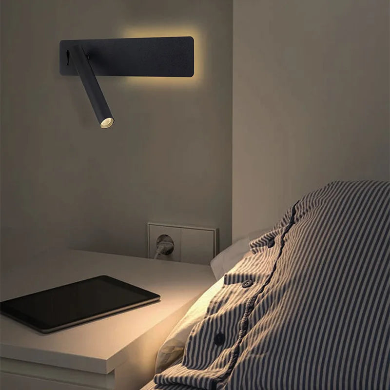 Afralia™ LED Wall Reading Lamp for Bedroom, Hotel Headboard, Night Light