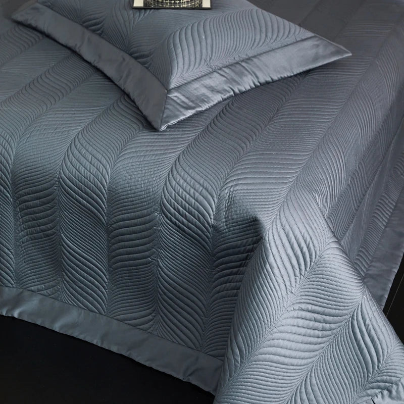 Afralia™ Luxe Egyptian Cotton Jacquard Bedding Set: Duvet, Bedspread, Sheet, Pillowcases