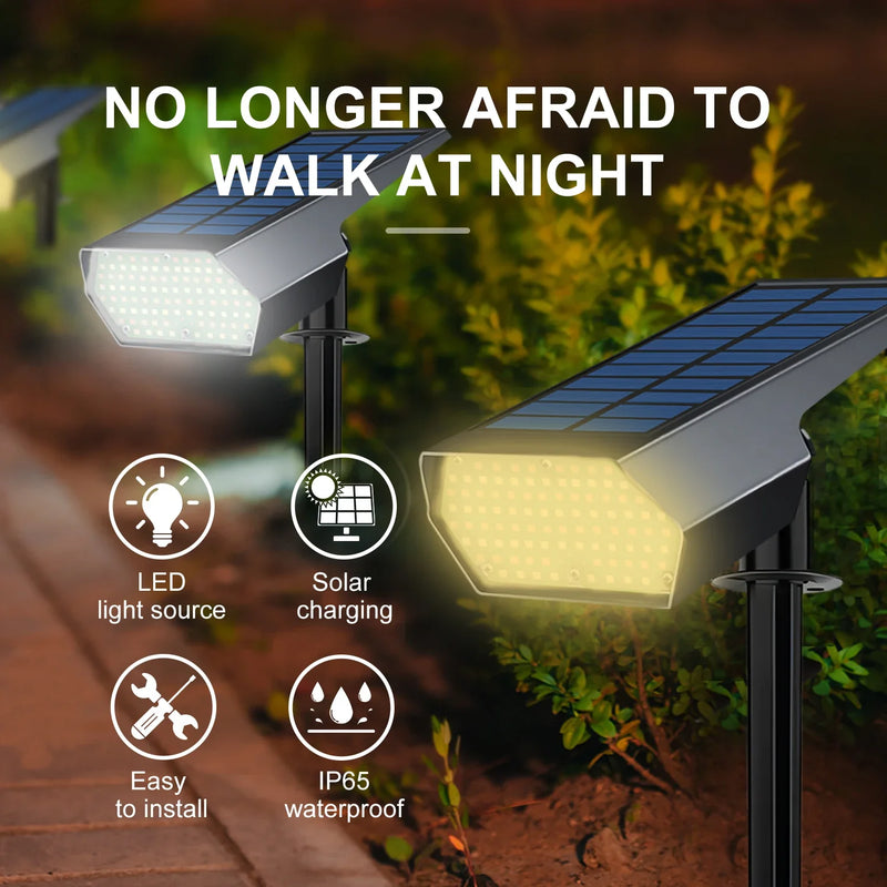 Afralia™ Solar Lawn Lights: Bright 2 Lighting Color Adjustable Spotlights for Garden Landscape