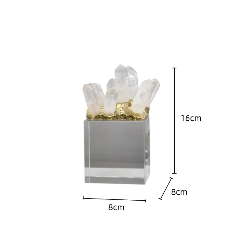 Afralia™ Crystal Stone Marble Ornament | Clear Natural Decorative Figurines for Home Decor