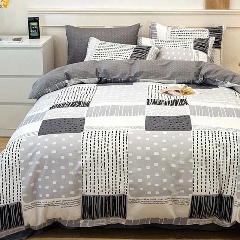Afralia™ Geometric Print 100% Cotton Bedding Set for All Seasons