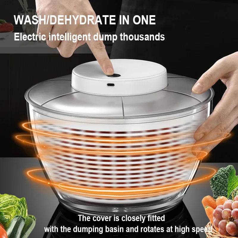 Afralia™ Vegetable Dehydrator: Quick, Electric, 2-in-1 Dryer and Salad Spinner