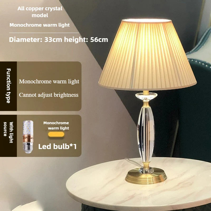 Afralia Crystal Floor Lamp - European Retro Style for Living Room, Bedroom, or Home Decoration