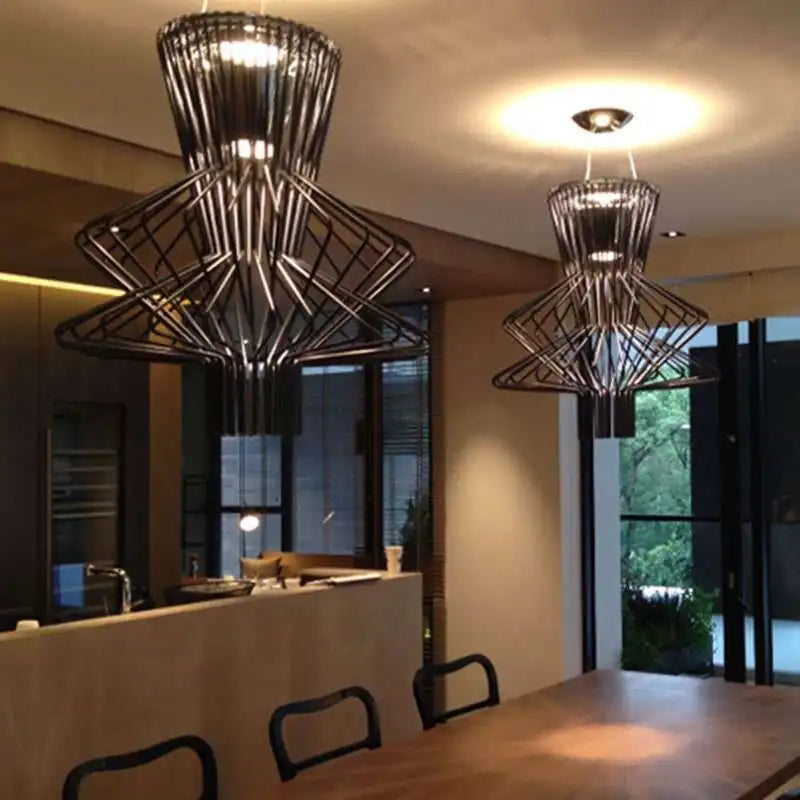 Afralia™ Cage Industrial Pendant Lights LED - Vintage Foscarini Allegro Ritmico Suspension Lamp