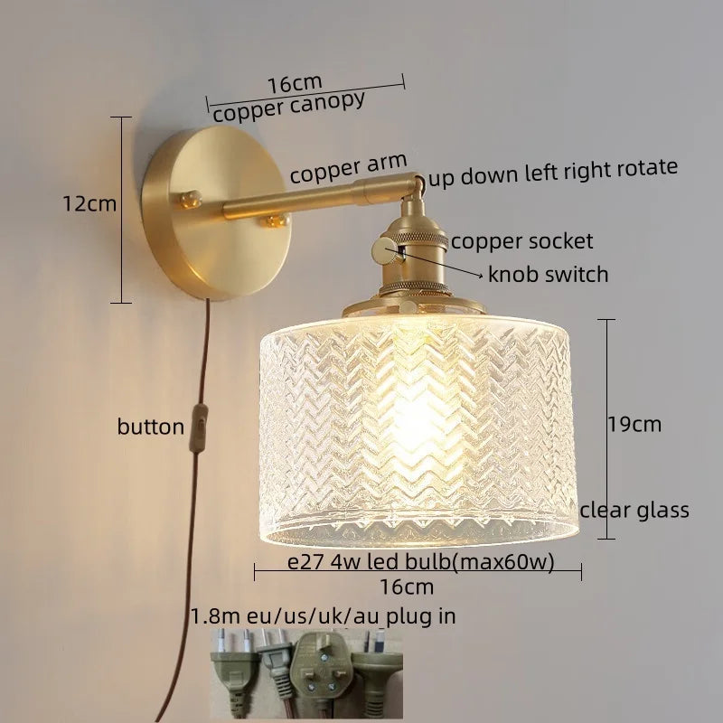 Afralia™ Green Glass LED Wall Lamps - Modern Home Decor Applique Murale