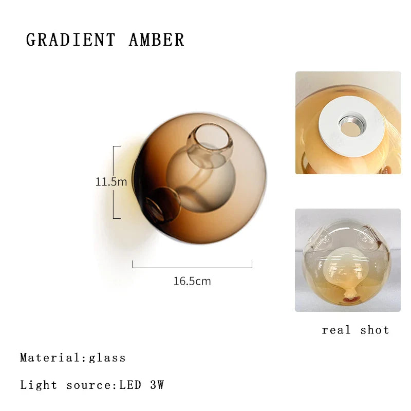 Afralia™ Glass Wall Sconce LED Light Fixture for Living Room & Aisle Decor