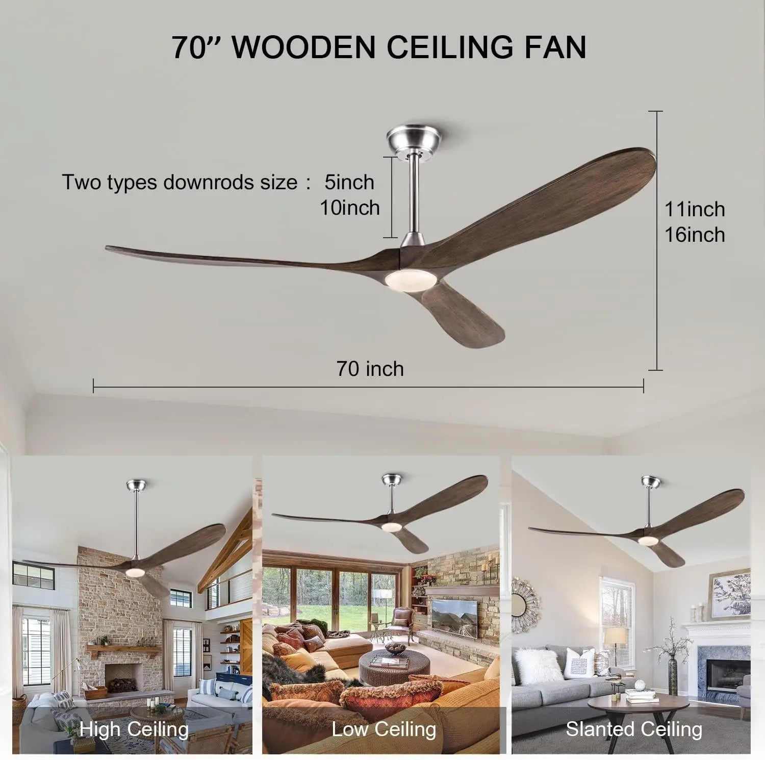 Afralia™ Retro Large Ceiling Fan With Lights And Control.