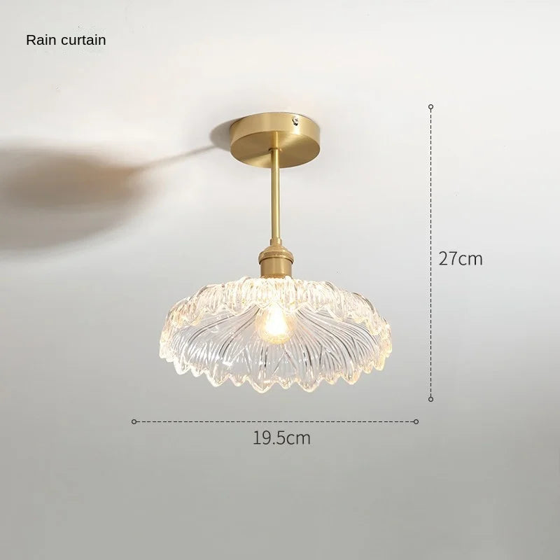 Afralia™ Glass Ceiling Lamp for Bedroom Porch Entryway Hallway Interior Decor