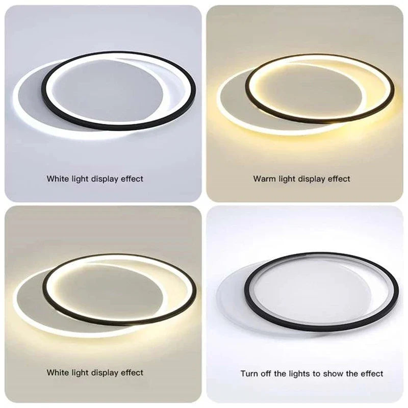 Afralia™ Minimalist LED Ceiling Lamp Ring Chandelier for Bedroom Living Room Study Loft