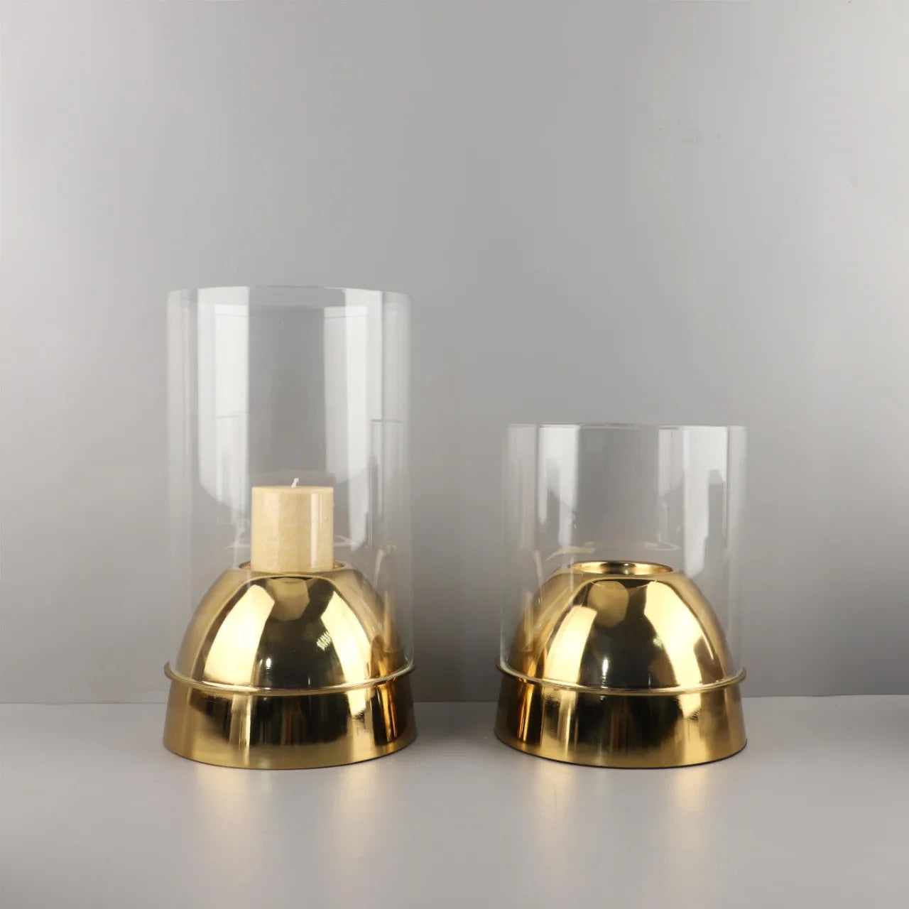 Afralia™ Glass Metal Candle Holder, Desktop Decor, Wedding Centerpiece