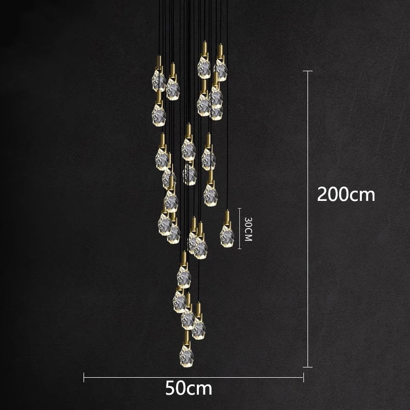 Afralia™ LED Staircase Chandeliers Pendant Light for Living Room Modern Indoor Lighting