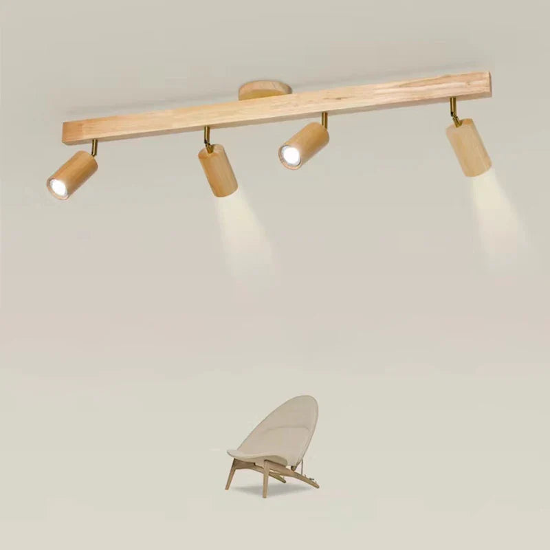 Afralia™ LED Ceiling Lamp: Modern Wood Design with Spotlight for Various Spaces