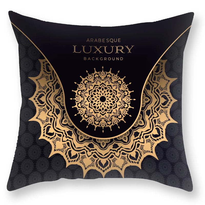 Afralia™ Black Gold Mandala Luxury Printed Pillowcase §