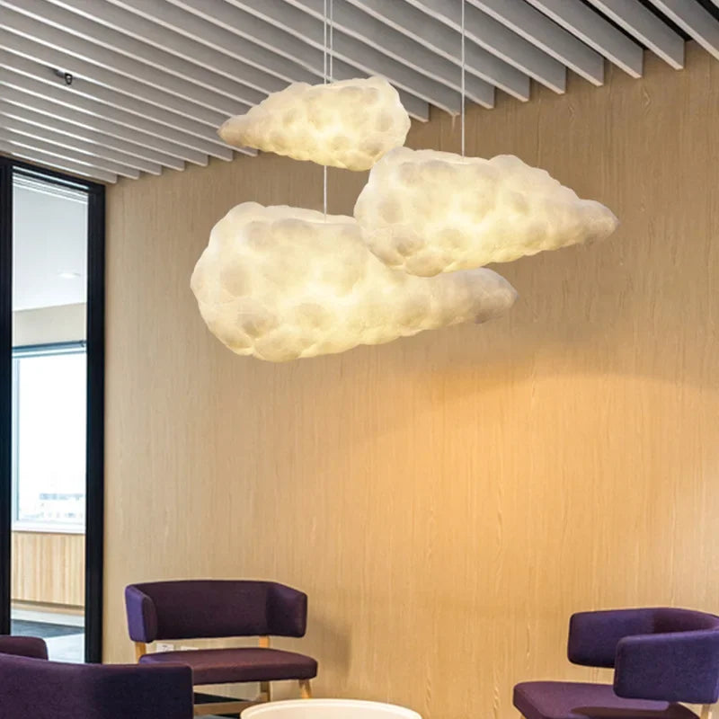 Afralia™ Cloud Chandelier: Modern White Pendant Light for Commercial & Residential Spaces