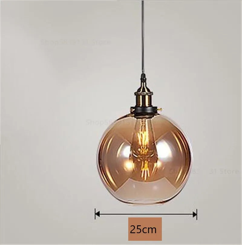 Afralia™ Nordic Glass Ball Pendant Lights for Modern Living Room LED Decor