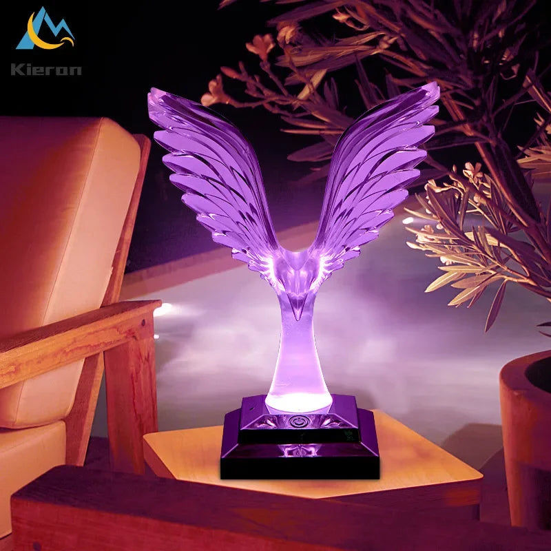 Afralia™ Crystal Eagle LED Table Lamp for Bedroom Study and Living Room