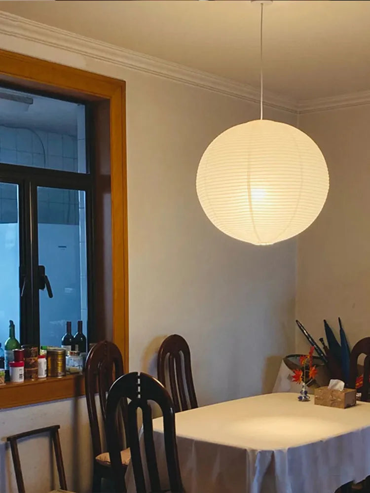 Afralia™ Akari Rice Paper Pendant Lights - Handwoven LED Hanging Lamp for Home Décor