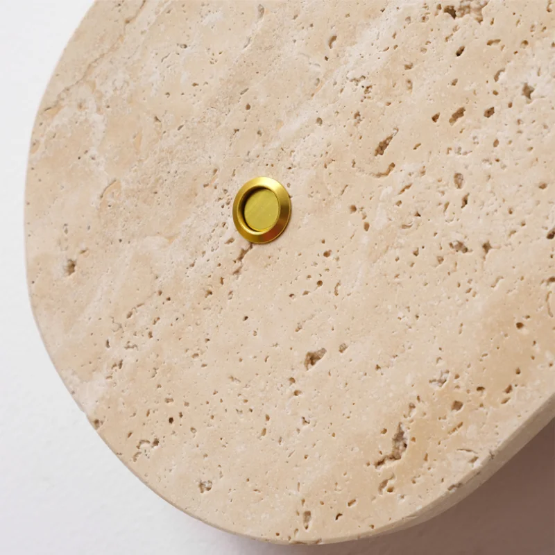 Afralia™ LED Button Switch Wall Light in Yellow Travertine White Glass - Modern Nordic Design