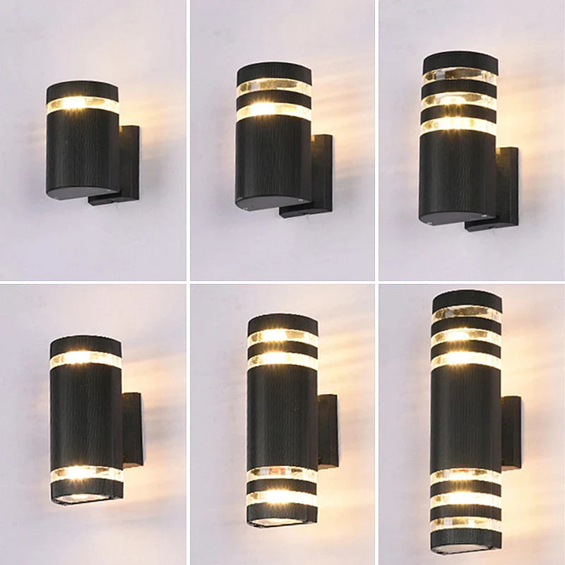 Afralia™ Outdoor LED Cylinder Wall Lamp Up Down Sconce IP65 Waterproof for Garden Gate Wall Lighting