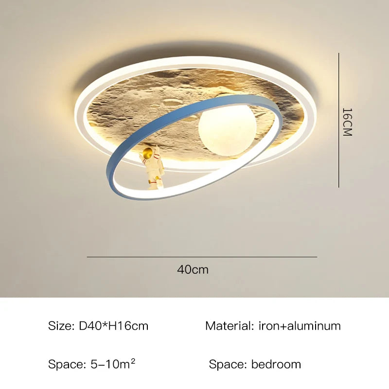 Afralia™ Astronaut LED Chandelier: Remote Control Ceiling Pendant Light for Children's Room