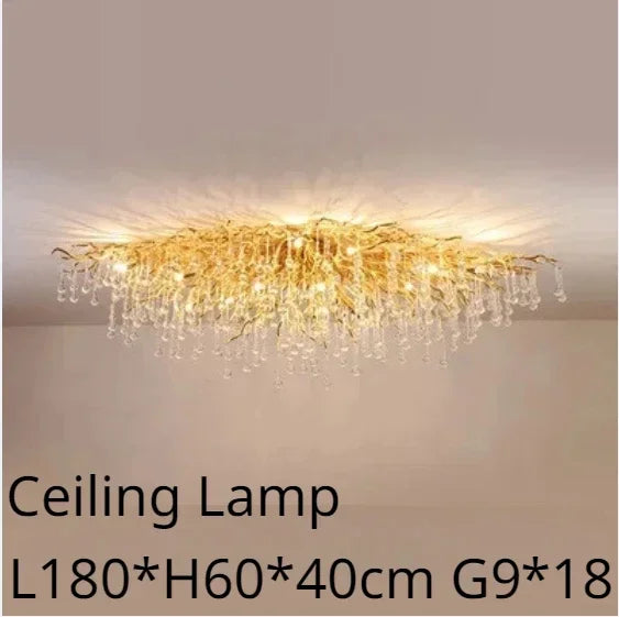 Afralia™ Crystal Branch Chandelier | Indoor Luxury Gloss Light for Living & Dining Room