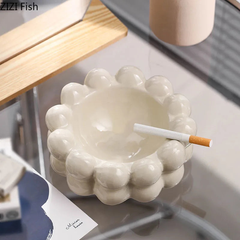 Afralia™ Ceramic Circle Ashtray for Weed Smoking - Stylish Office Table Accessory