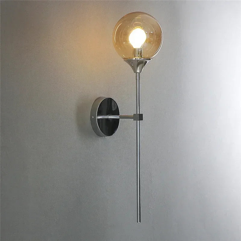 Afralia™ Glass Ball Wall Lamps: Modern Nordic Golden Chrome Lighting Fixtures for Living Room, Kitchen