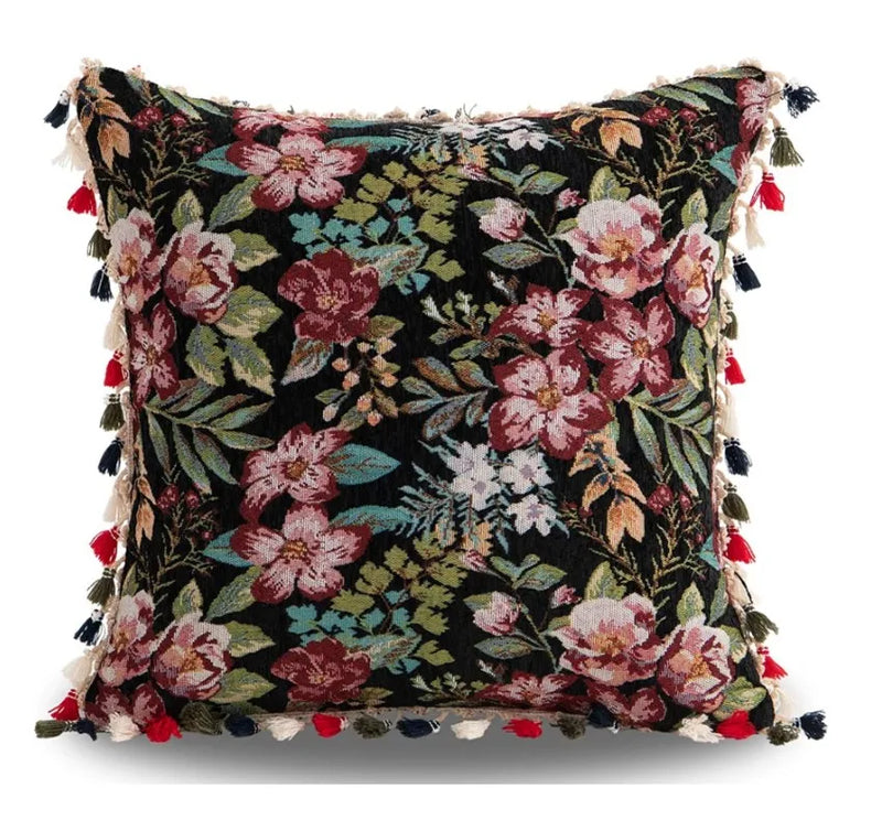 Afralia™ Bohemian Flower Cushion Cover - Ethnic Floral Decorative Pillow Case