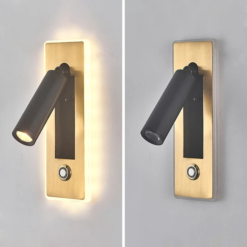 Afralia™ Dimmable LED Wall Sconce Rotation Reading Light for Bedroom Living Room