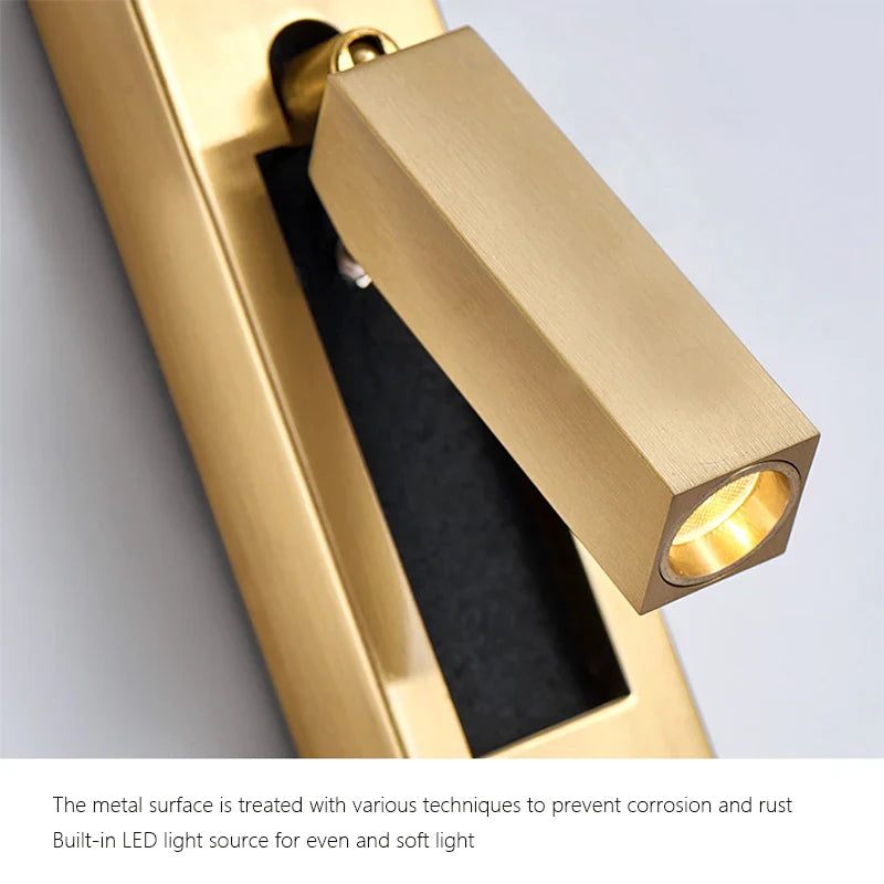 Afralia™ Black Brass Wall Sconce with USB Port and Switch, 3W Spotlight for Bedroom