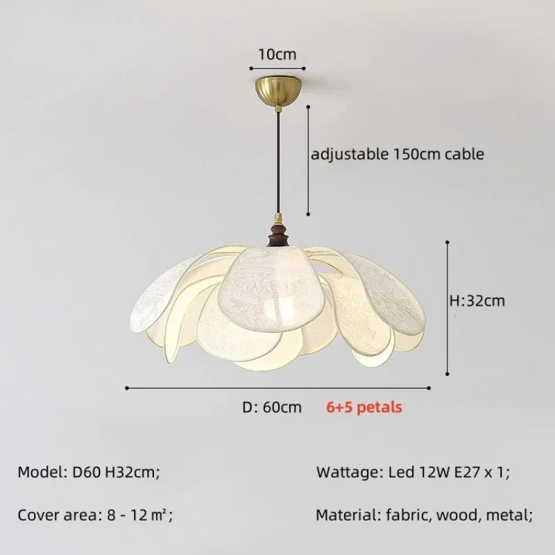 Afralia™ Nordic Creamy E27 LED Pendant Chandelier: French Bedroom Retro Dining Room Lamp