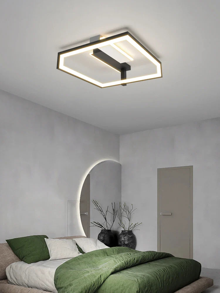 Afralia™ Modern Black Chandelier Ceiling Lamp for Living Room, Bedroom, Kitchen - Smart Lighting