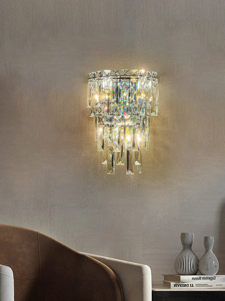 Afralia™ Luxury Crystal Wall Light for Living Room Bedroom, High-End Indoor Night Lighting